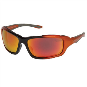 Padded Motorcycle Sunglasses - Orange Revo Lens Padded Motorcycle Sunglasses - Orange Revo Lens