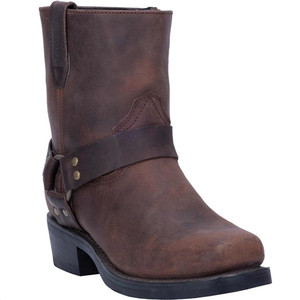 Dingo Men's Brown Short Harness Boots with Side Zipper – Genuine Leather Motorcycle Footwear Dingo Men's Brown Short Harness Boots with Side Zipper – Genuine Leather Motorcycle Footwear