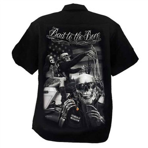 Men's Biker Shop Shirts: DGA Bad To The Bone, Short Sleeve Men's Biker Shop Shirts: DGA Bad To The Bone, Short Sleeve