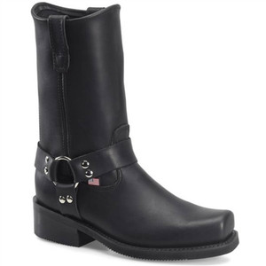 USA Made Motorcycle Boots: Double-H Men's Harness Black Leather USA Made Motorcycle Boots: Double-H Men's Harness Black Leather