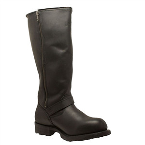 Men's Leather Zip Engineer Motorcycle Boots, 16'' Tall Black Men's Leather Zip Engineer Motorcycle Boots, 16'' Tall Black