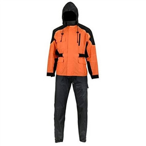 Motorcycle Rain Gear Suit, Orange & Black Jacket & Pants Set Motorcycle Rain Gear Suit, Orange & Black Jacket & Pants Set
