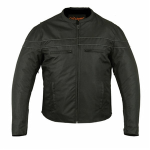 Men's Armored Textile Skull Motorcycle Jacket – Leather Bound NJ