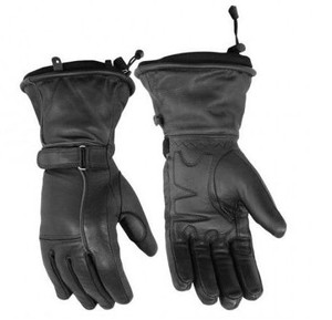 Ladies Gauntlet Leather Motorcycle Gloves - Winter Waterproof Ladies Gauntlet Leather Motorcycle Gloves - Winter Waterproof