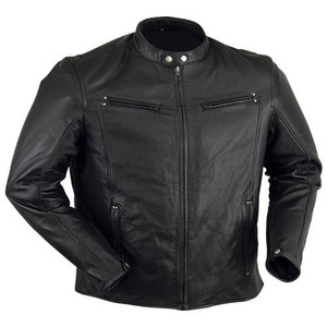 Premium Lightweight Black Leather Motorcycle Jackets, Scooter Style Premium Lightweight Black Leather Motorcycle Jackets, Scooter Style