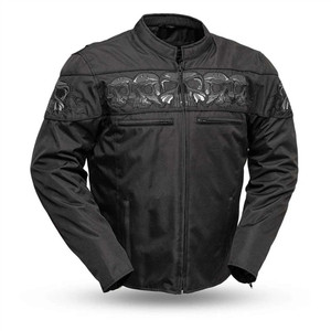First Classics Textile Motorcycle Jacket with Reflective Skulls, Immortal First Classics Textile Motorcycle Jacket with Reflective Skulls, Immortal