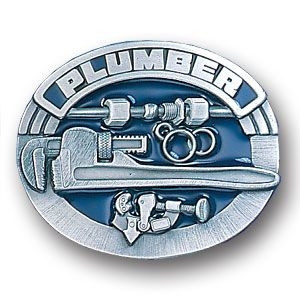Plumber belt buckle front view metal wrench design Plumber belt buckle front view metal wrench design