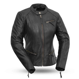 Women's Leather Motorcycle Jackets FIL108CCBZ First Fashionista Women's Leather Motorcycle Jackets FIL108CCBZ First Fashionista