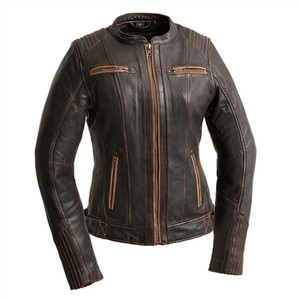 Ladies Brown Leather Motorcycle Jacket Electra from First Classics Ladies Brown Leather Motorcycle Jacket Electra from First Classics
