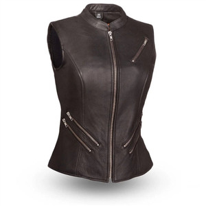 Ladies Leather Motorcycle Vests: The Fairmont Club Vest, First Classics Ladies Leather Motorcycle Vests: The Fairmont Club Vest, First Classics