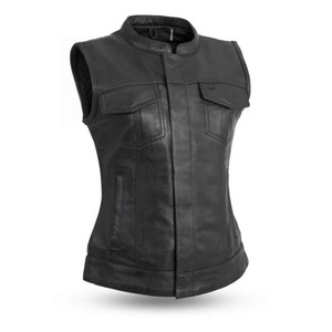Women's Leather Motorcycle Vests: First Classics Club Style Ludlow Women's Leather Motorcycle Vests: First Classics Club Style Ludlow