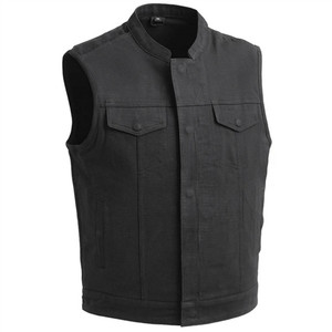 First Classics Black Denim Motorcycle Club Vest with zip front, concealed carry First Classics Black Denim Motorcycle Club Vest with zip front, concealed carry