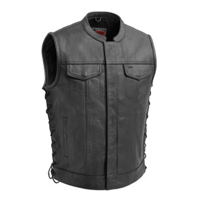 First Classics Sniper Men's Leather Club Vest w/ Side Lace First Classics Sniper Men's Leather Club Vest w/ Side Lace