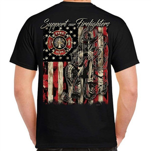 Support Our Firefighters T-Shirts, USA Flag Support Our Firefighters T-Shirts, USA Flag