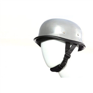 Chrome German Novelty Motorcycle Helmet – Glossy Chrome Finish with Black Trim Chrome German Novelty Motorcycle Helmet – Glossy Chrome Finish with Black Trim