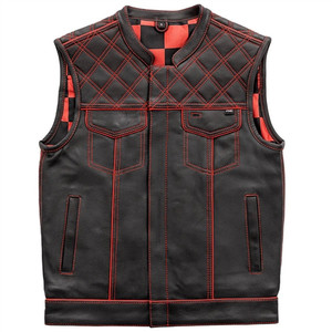 First Classics Finish Line Men's Leather Club Vest w/ Red Checker Print First Classics Finish Line Men's Leather Club Vest w/ Red Checker Print