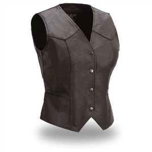 First Classic Ladies Leather Motorcycle Vest, Sweet Sienna First Classic Ladies Leather Motorcycle Vest, Sweet Sienna
