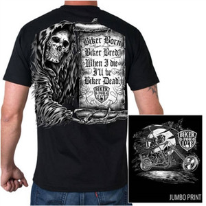 Biker for Life Men's Reaper Shirt, Hot Leathers Biker for Life Men's Reaper Shirt, Hot Leathers