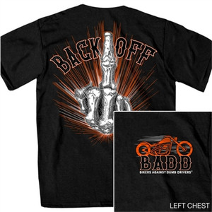 Biker Life T-Shirts: Back Off Middle Finger Shirt Biker Life T-Shirts: Back Off Middle Finger Shirt
