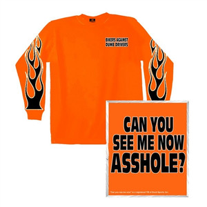 Men's Biker Orange T-Shirt: Can You See Me Now? Hot Leathers Men's Biker Orange T-Shirt: Can You See Me Now? Hot Leathers
