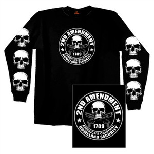 Long Sleeve Biker T-Shirt: second Amendment, Americans Original Homeland Security Long Sleeve Biker T-Shirt: second Amendment, Americans Original Homeland Security