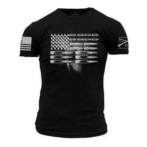 Grunt Style Shirts, Men's Black & White Ammo Flag Shirt Grunt Style Shirts, Men's Black & White Ammo Flag Shirt
