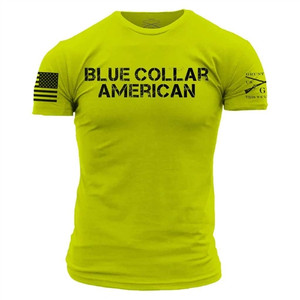 Grunt Style Blue Collar American T-Shirt, Neon Green Grunt Style Blue Collar American T-Shirt, Neon Green