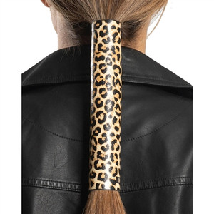 Leopard Print Leather Biker Hair Glove 8-Inch Hair Wrap Leopard Print Leather Biker Hair Glove 8-Inch Hair Wrap