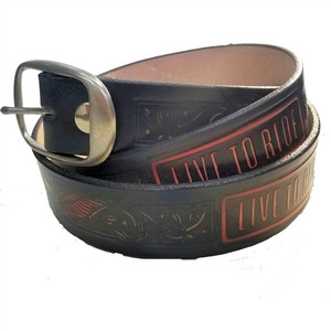 Live to Ride embossed leather belt – handcrafted in USA, full-grain cowhide with removable buckle Live to Ride embossed leather belt – handcrafted in USA, full-grain cowhide with removable buckle