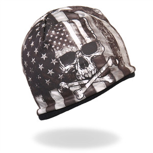 Black Flag & Skull Biker Beanie Hat by Hot Leathers Black Flag & Skull Biker Beanie Hat by Hot Leathers