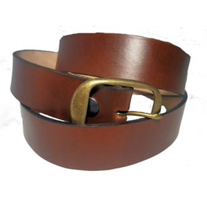 Genuine Leather 1 1/2 Inch Wide Brown Belt, USA Made Genuine Leather 1 1/2 Inch Wide Brown Belt, USA Made
