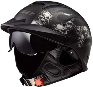 LS2 Rebellion Half Helmet with Built-in Two-Stage Drop-Down Sunshield and Removable Peak LS2 Rebellion Half Helmet with Built-in Two-Stage Drop-Down Sunshield and Removable Peak