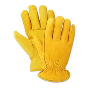 Premium Deerskin Yellow Leather Gloves, Unlined Premium Deerskin Yellow Leather Gloves, Unlined