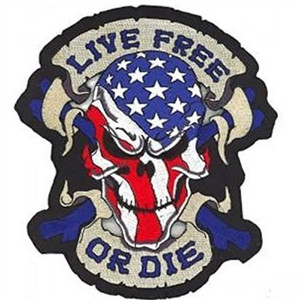 Biker Patches Skull Patriotic Live Free Or Die Biker Patches Skull Patriotic Live Free Or Die