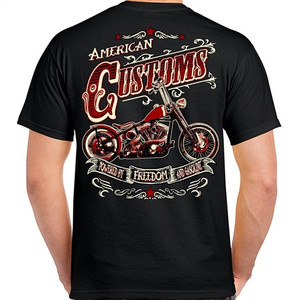 Men's Biker T-Shirts: American Customs, Freedom & Gasoline Men's Biker T-Shirts: American Customs, Freedom & Gasoline