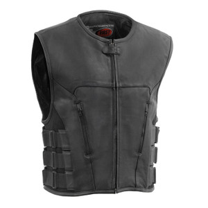 Commando Men's Leather Swat Style Motorcycle Vest Commando Men's Leather Swat Style Motorcycle Vest