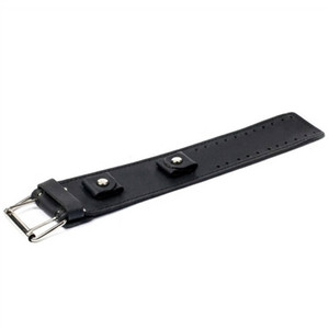Biker Black Wide Leather Watch Band: USA Made Cowhide Biker Black Wide Leather Watch Band: USA Made Cowhide