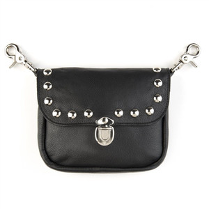 Studded Biker Leather Hip Purse: USA Made Studded Biker Leather Hip Purse: USA Made