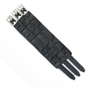 USA-made wide black leather watch band with silver buckle, fits 20-22mm watches USA-made wide black leather watch band with silver buckle, fits 20-22mm watches