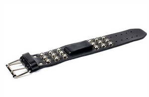 Men's Studded Wide Black Leather Watch Band Men's Studded Wide Black Leather Watch Band
