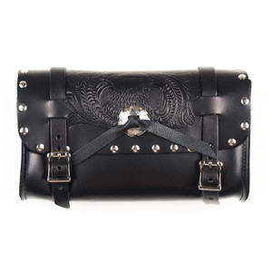 Embossed Eagle Leather Motorcycle Tool Bags: Studded Embossed Eagle Leather Motorcycle Tool Bags: Studded
