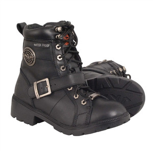 Milwaukee Leather Womens Waterproof Motorcycle Boots, Lace-Up Milwaukee Leather Womens Waterproof Motorcycle Boots, Lace-Up