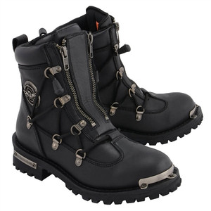 Milwaukee Leather MBL9375 Diamond Black 6'' Twin Zipper Ladies Biker Boots Milwaukee Leather MBL9375 Diamond Black 6'' Twin Zipper Ladies Biker Boots