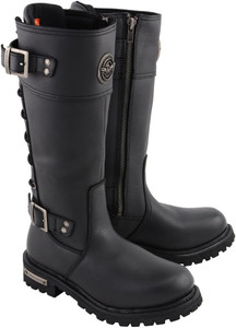 Ladies Milwaukee Leather High Lace Back Biker Boots Ladies Milwaukee Leather High Lace Back Biker Boots