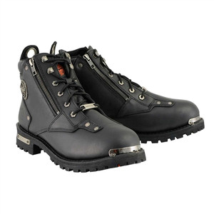 Milwaukee Leather Twin Zip Men's Motorcycle Boots MBM103