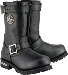 Milwaukee Leather MBM9020 Men's Black 11-Inch Classic Engineer Motorcycle Boots with Side Buckles and Inside Zipper Milwaukee Leather MBM9020 Men's Black 11-Inch Classic Engineer Motorcycle Boots with Side Buckles and Inside Zipper