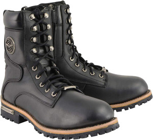 Milwaukee Leather MBM9095 Men's Black 8-Inch Lace-Up Logger Motorcycle Boots Milwaukee Leather MBM9095 Men's Black 8-Inch Lace-Up Logger Motorcycle Boots