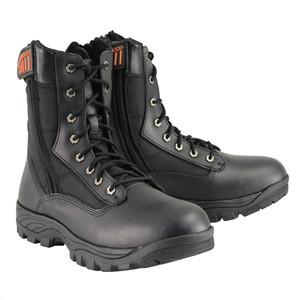 Milwaukee Leather MBM9110 Men's 9-Inch Black Leather Lace-Up Tactical Motorcycle Boots with Side Zipper Entry Milwaukee Leather MBM9110 Men's 9-Inch Black Leather Lace-Up Tactical Motorcycle Boots with Side Zipper Entry