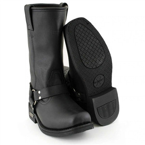 The Classic Black Harness Motorcycle Leather Boots, Xelement 1442 The Classic Black Harness Motorcycle Leather Boots, Xelement 1442