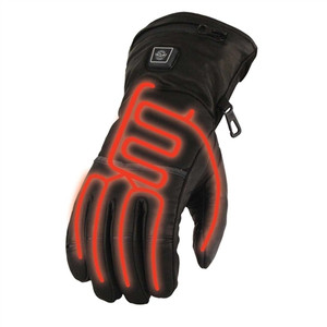 Milwaukee Leather heated gauntlet motorcycle gloves built-in heating elements waterproof windproof Milwaukee Leather heated gauntlet motorcycle gloves built-in heating elements waterproof windproof